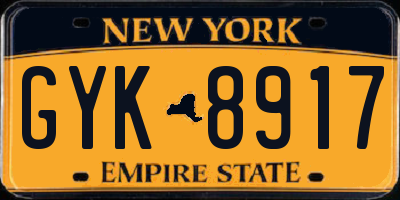 NY license plate GYK8917