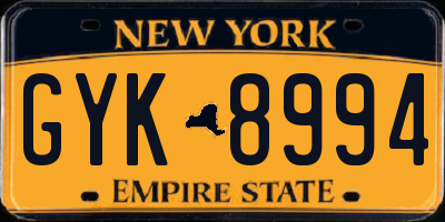 NY license plate GYK8994