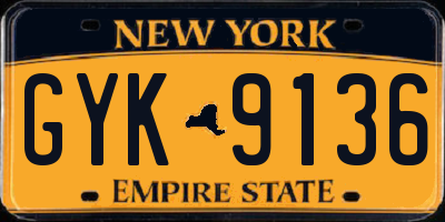 NY license plate GYK9136