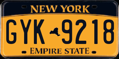 NY license plate GYK9218