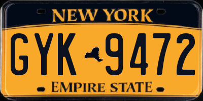 NY license plate GYK9472