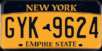 NY license plate GYK9624