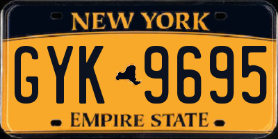 NY license plate GYK9695