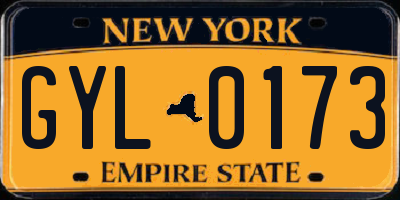 NY license plate GYL0173