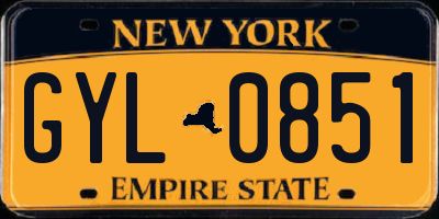 NY license plate GYL0851