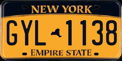 NY license plate GYL1138