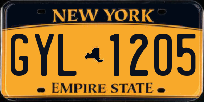 NY license plate GYL1205