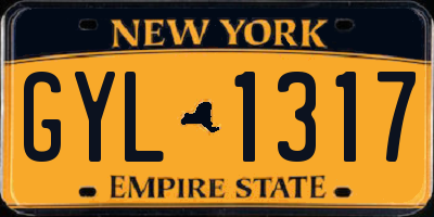 NY license plate GYL1317