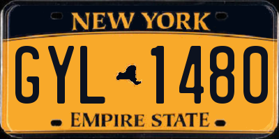 NY license plate GYL1480