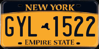 NY license plate GYL1522