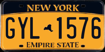 NY license plate GYL1576