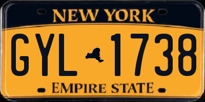 NY license plate GYL1738