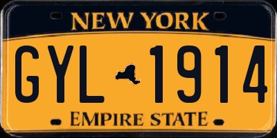 NY license plate GYL1914