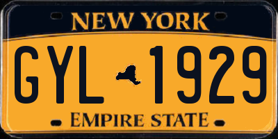 NY license plate GYL1929