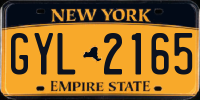 NY license plate GYL2165