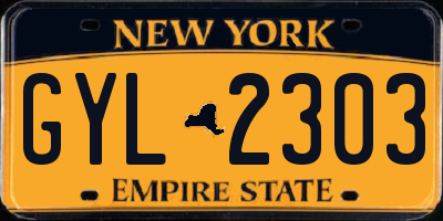 NY license plate GYL2303