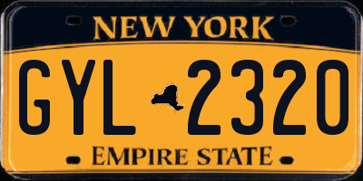 NY license plate GYL2320