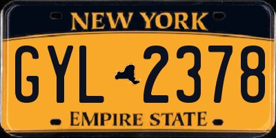 NY license plate GYL2378