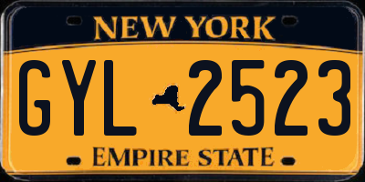 NY license plate GYL2523