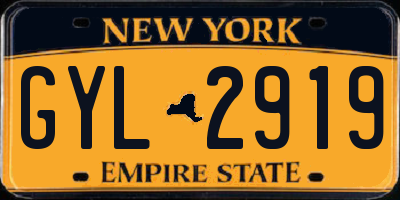 NY license plate GYL2919