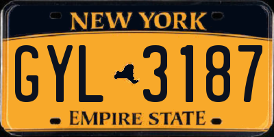NY license plate GYL3187