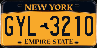 NY license plate GYL3210