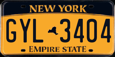 NY license plate GYL3404