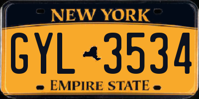 NY license plate GYL3534