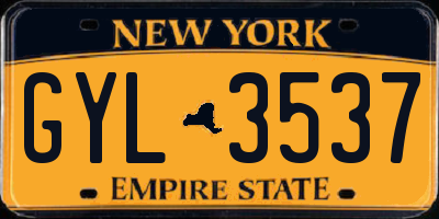 NY license plate GYL3537