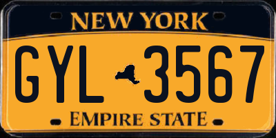 NY license plate GYL3567