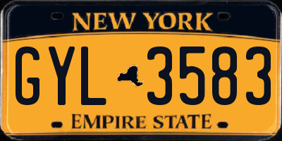 NY license plate GYL3583