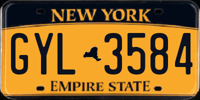 NY license plate GYL3584