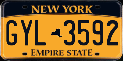 NY license plate GYL3592