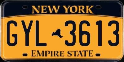 NY license plate GYL3613