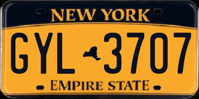 NY license plate GYL3707