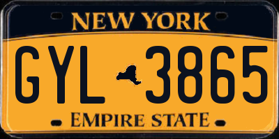 NY license plate GYL3865