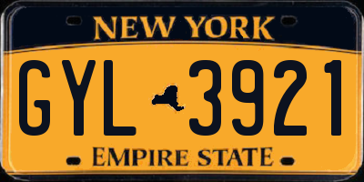 NY license plate GYL3921