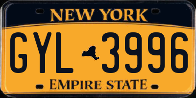 NY license plate GYL3996