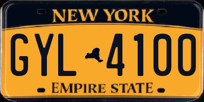 NY license plate GYL4100