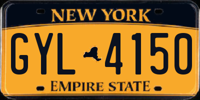 NY license plate GYL4150