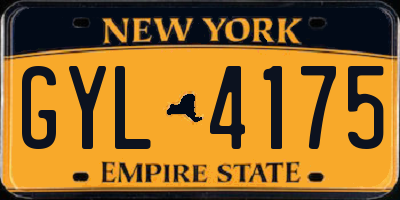 NY license plate GYL4175
