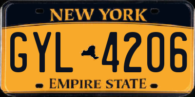 NY license plate GYL4206