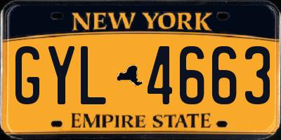 NY license plate GYL4663