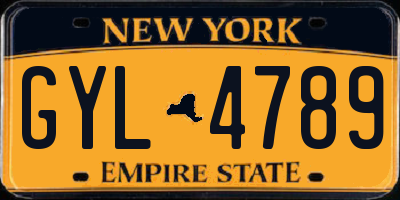 NY license plate GYL4789