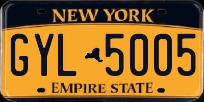 NY license plate GYL5005