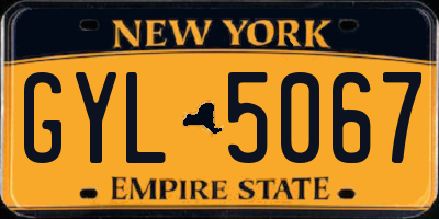 NY license plate GYL5067