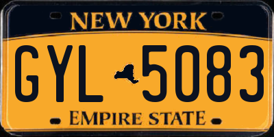 NY license plate GYL5083
