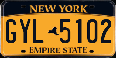 NY license plate GYL5102