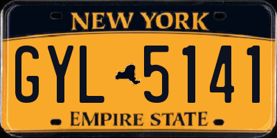 NY license plate GYL5141