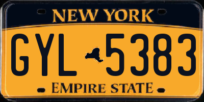 NY license plate GYL5383